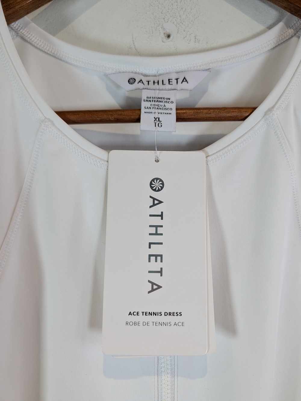 Athleta White Sleeveless Ace Tennis Dress with Front Zip, Size XL - Picture 4 of 7